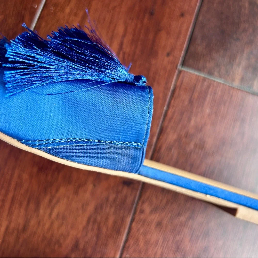 A New Day Benetta Blue Fringe Slide Mules - Picture 5 of 5
